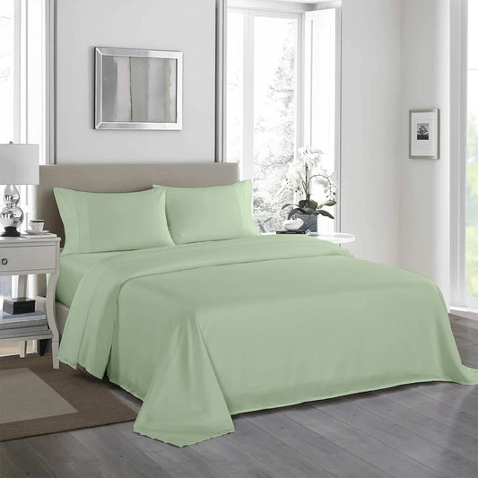 Sheet Set 1200TC Ultrasoft 4PC - Double Sage Green - Royal Comfort