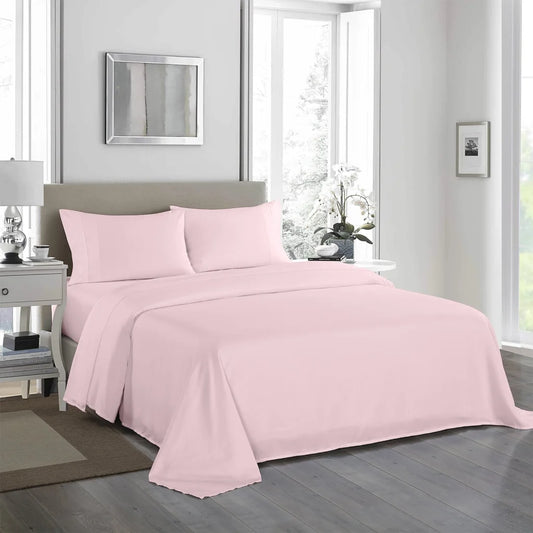 Sheet Set 1200TC Ultrasoft 4PC - Double Soft Pink - Royal Comfort