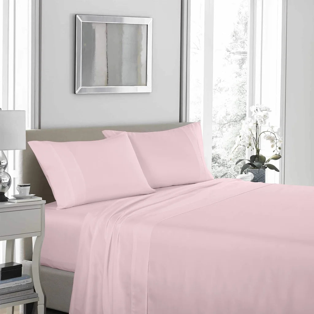 Sheet Set 1200TC Ultrasoft 4PC - Queen Soft Pink - Royal Comfort