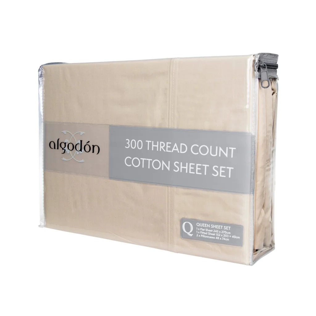Sheet Set 300TC Cotton - MEGA KING - Home & Garden