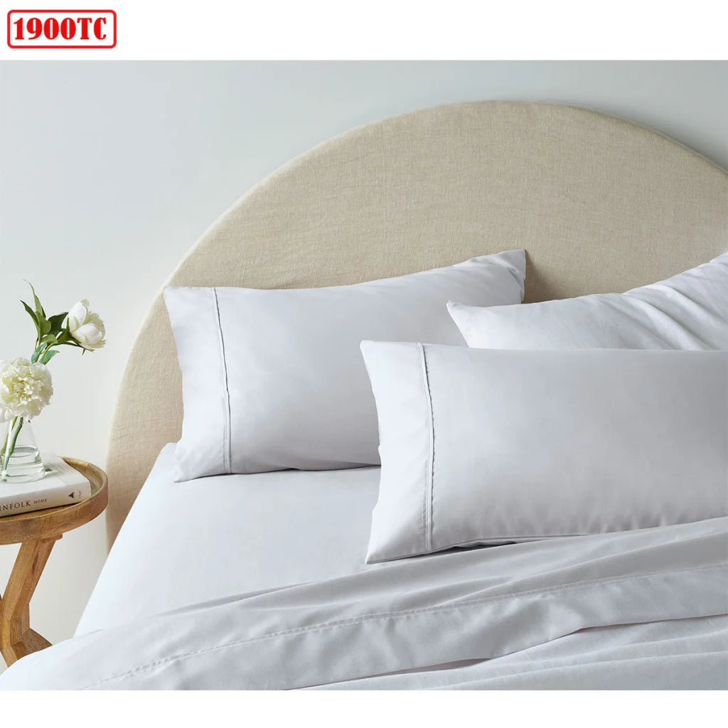 Sheet Set Accessorize 1900TC Cotton Rich White - Queen