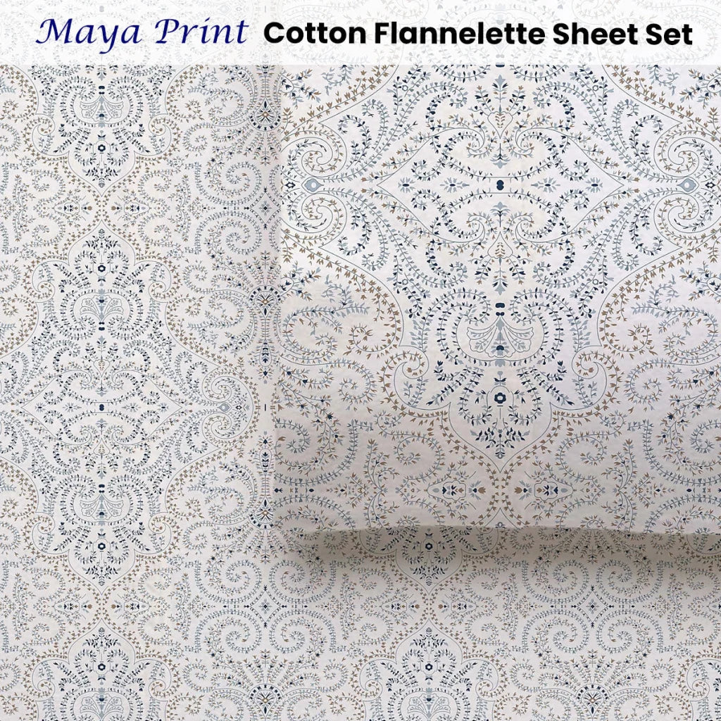 Sheet Set Accessorize Cotton Flannelette 40CM Wall - Maya
