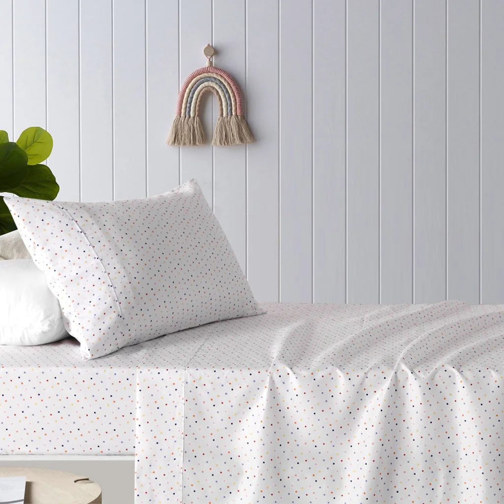 Sheet Set Happy Kids Polka Multi Printed Microfibre