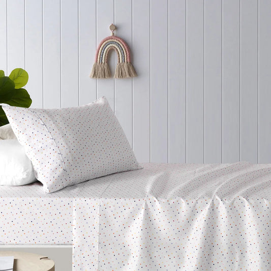 Sheet Set Happy Kids Polka Multi Printed Microfibre