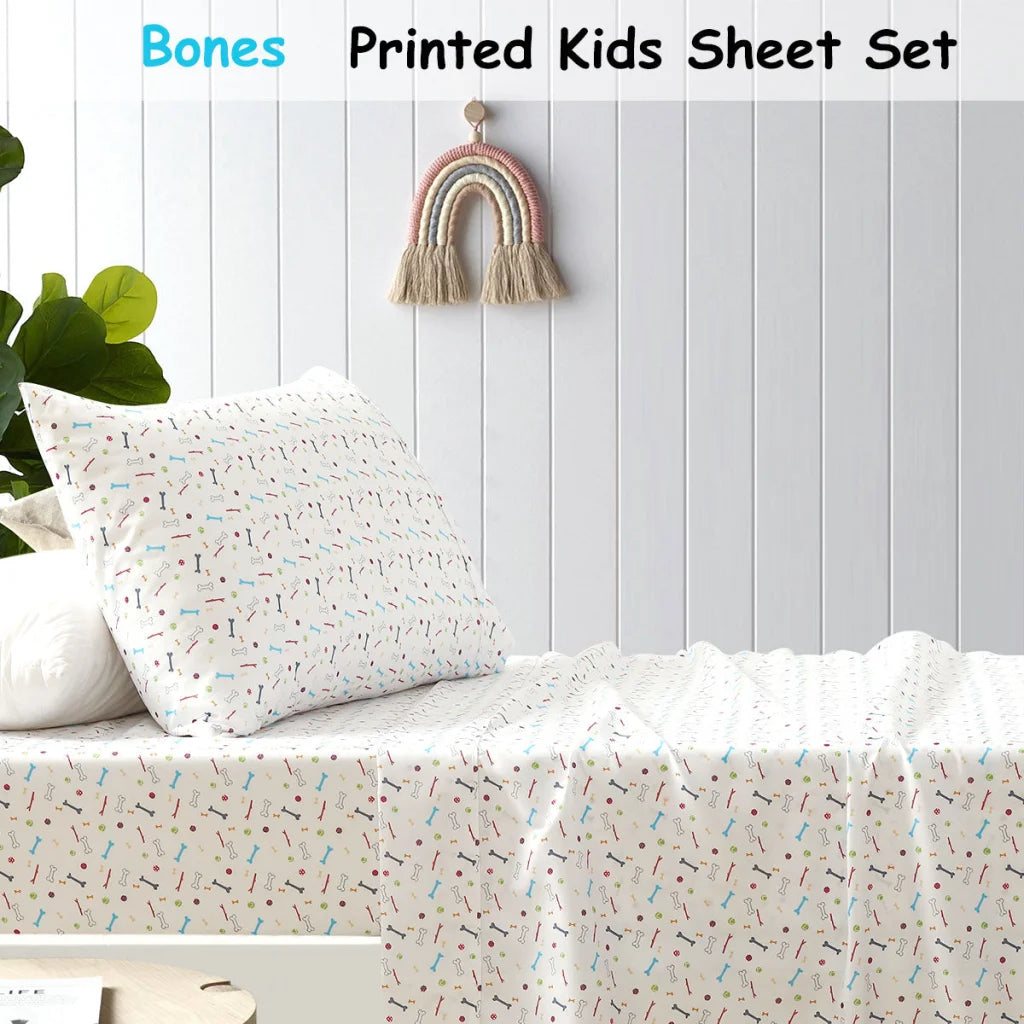 Sheet Set Single Happy Kids Bones Kids Printed - Home &
