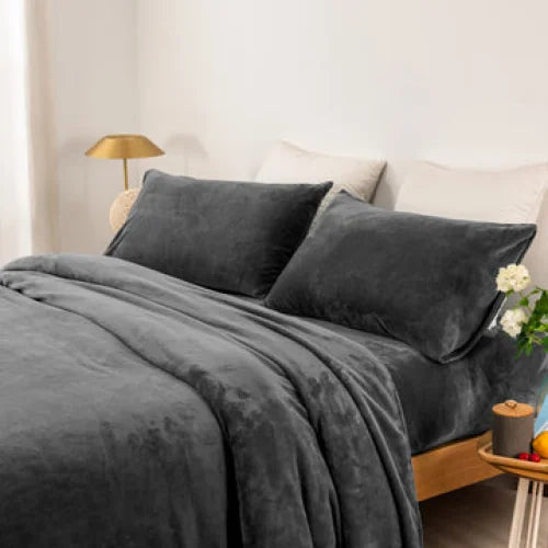 Sheet Set Thermal Microplush Single Charcoal - Home & Garden