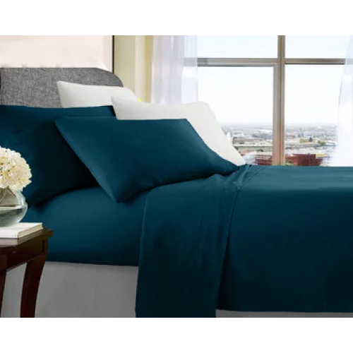 Sheet Set Ultra Soft Microfibre Double Sailor Blue - Home &