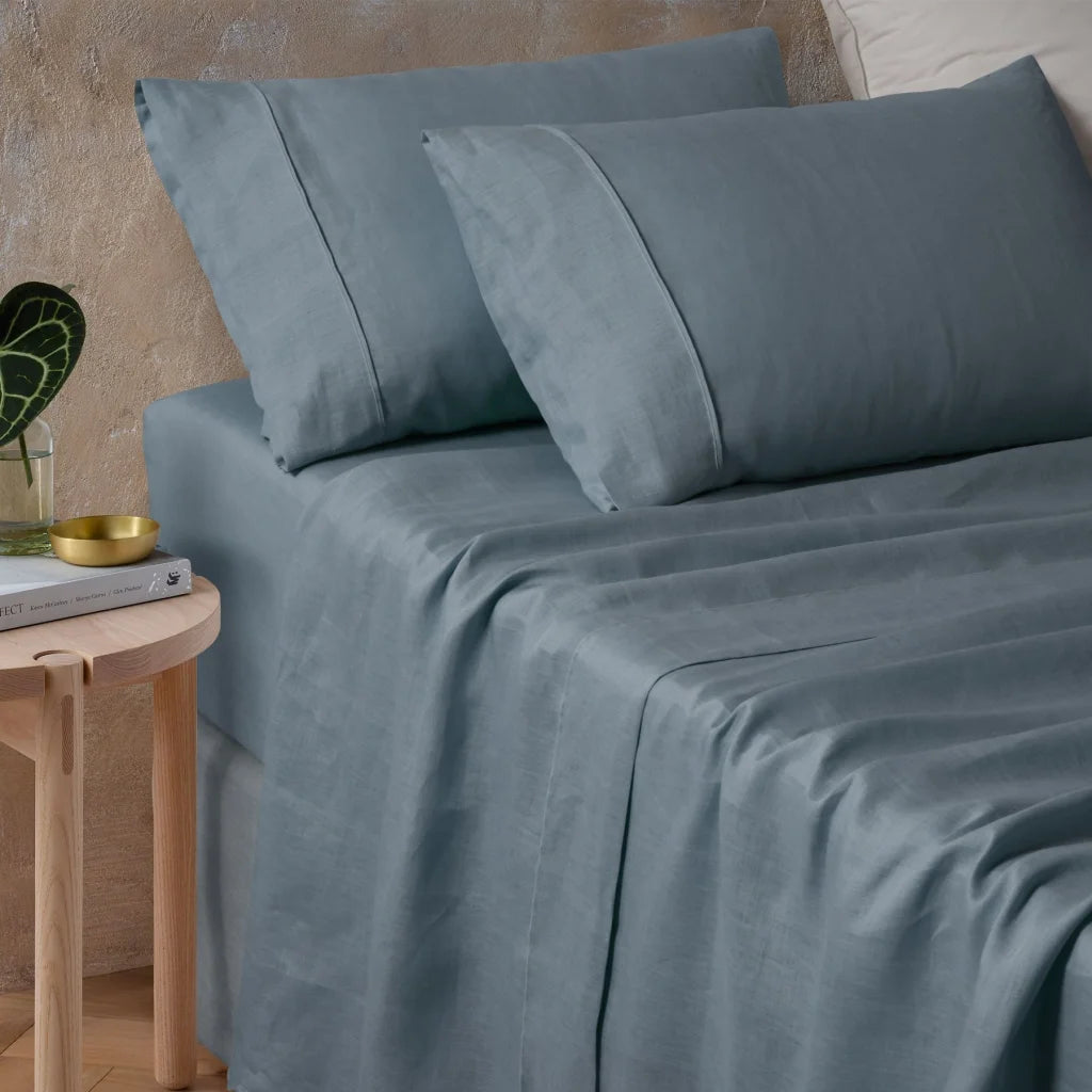 Sheet Set Vintage Design Homewares Eucalyptus Hemp - Super