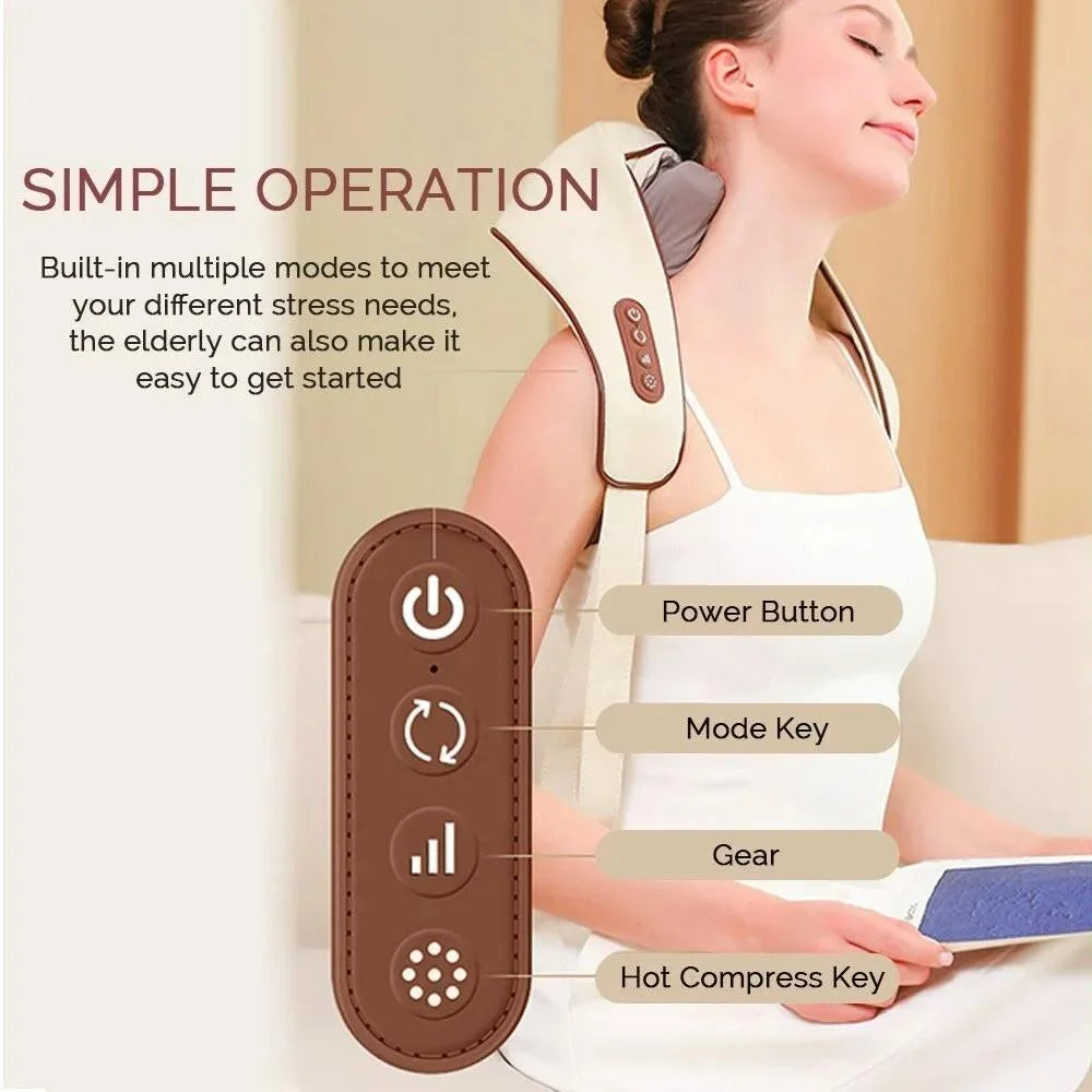 Shiatsu Neck & Shoulder Massager With Heat Electric - Gray