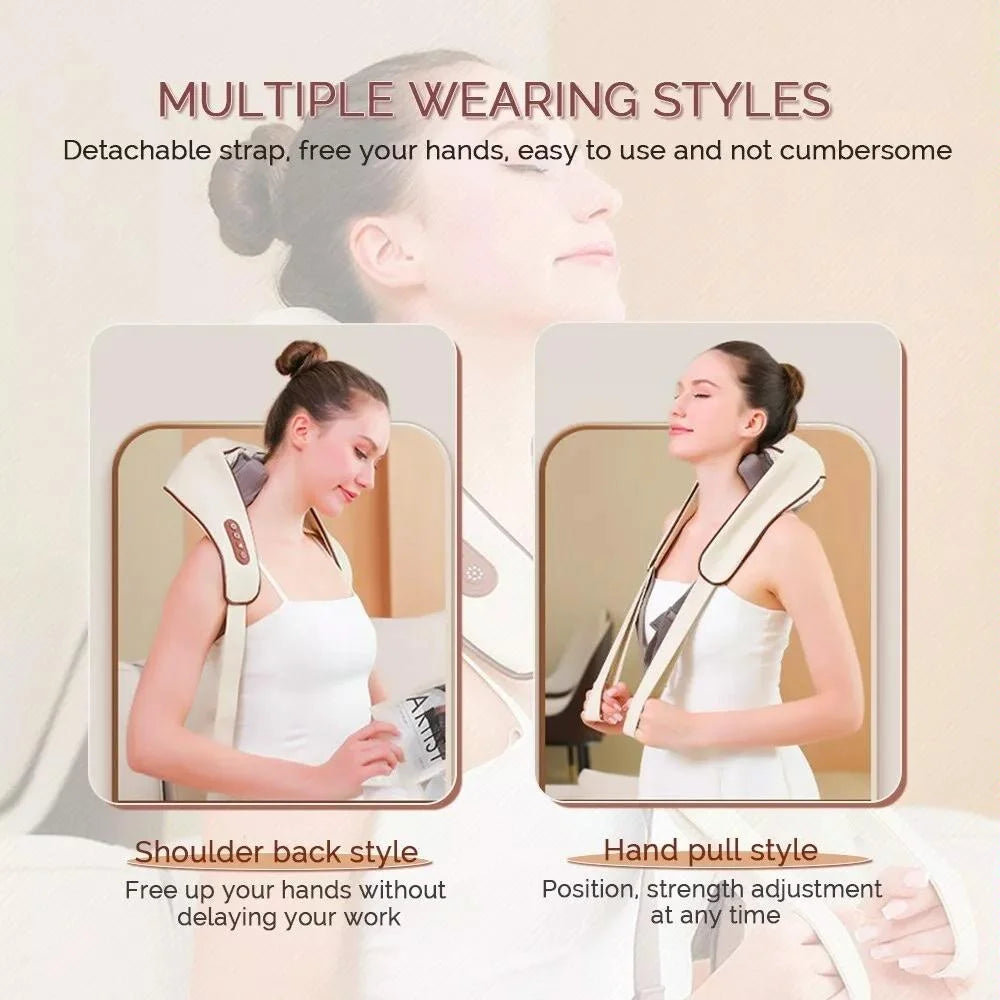 Shiatsu Neck & Shoulder Massager With Heat Electric - White
