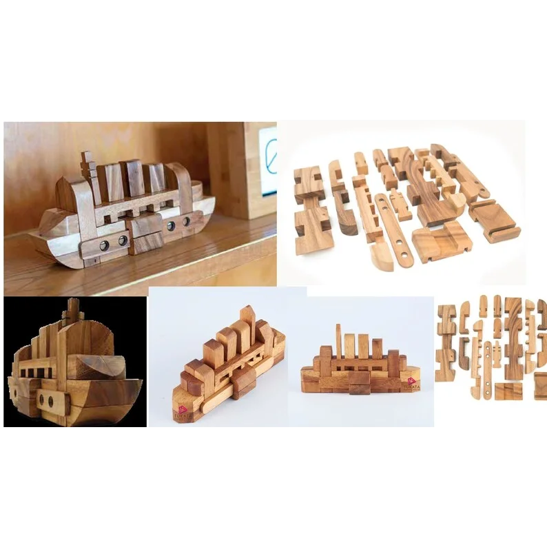 Ship Boat Puzzle - 3D Interlocking Wooden Puzzle - Outdoor