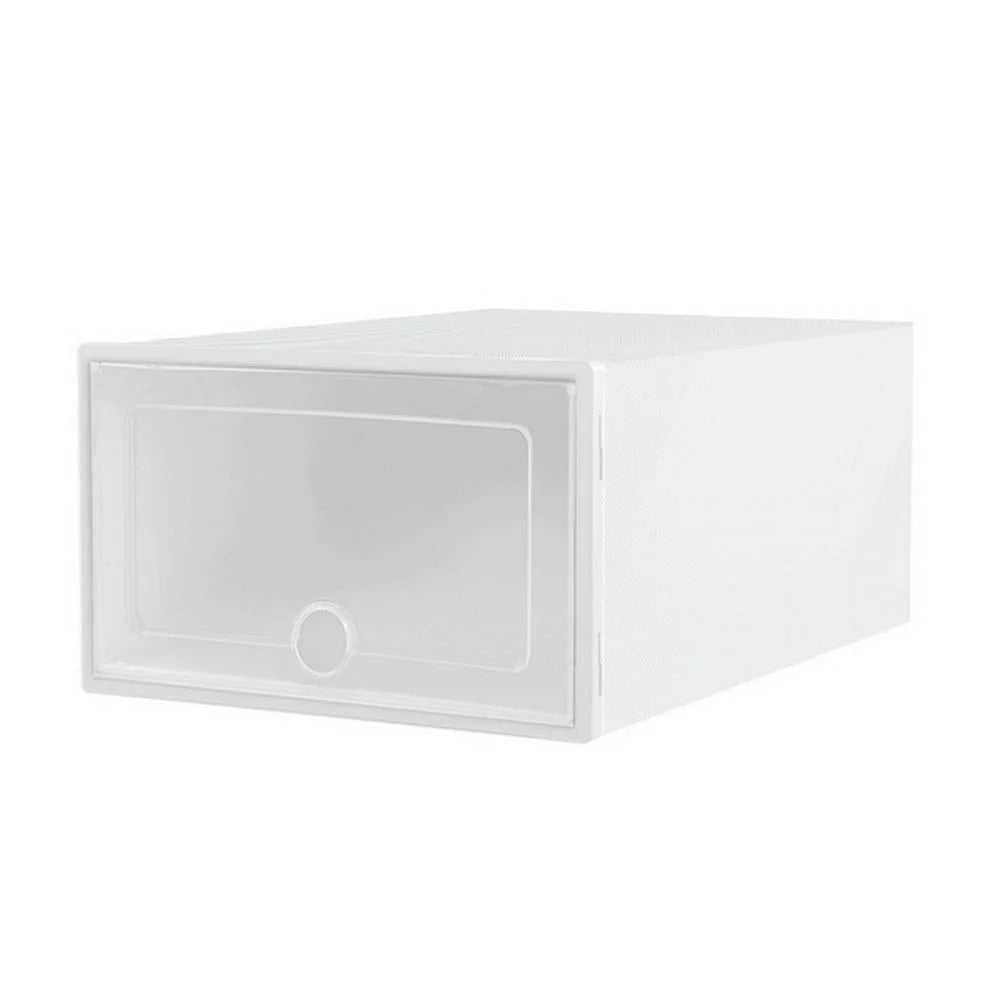 Shoe Box Set of 12 Stackable Plastic Storage Cabinet Cube