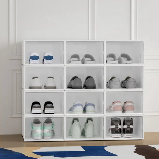 Shoe Box Set of 12 Stackable Plastic Storage