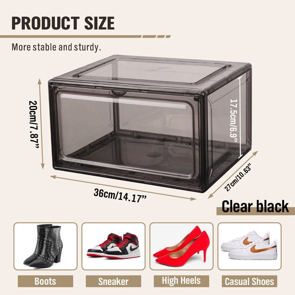 Shoe Box Sneaker Display Storage Case 10Pcs Premium Acrylic