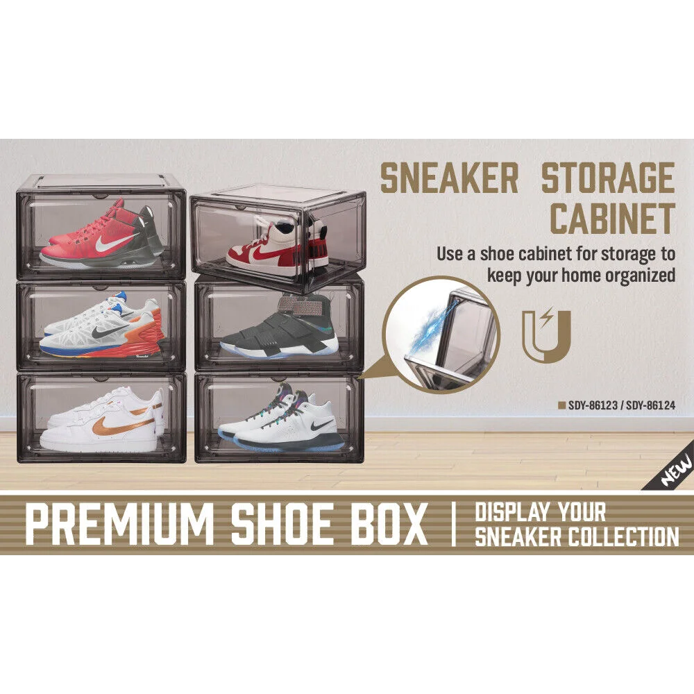 Shoe Box Sneaker Display Storage Case 10Pcs Premium Acrylic