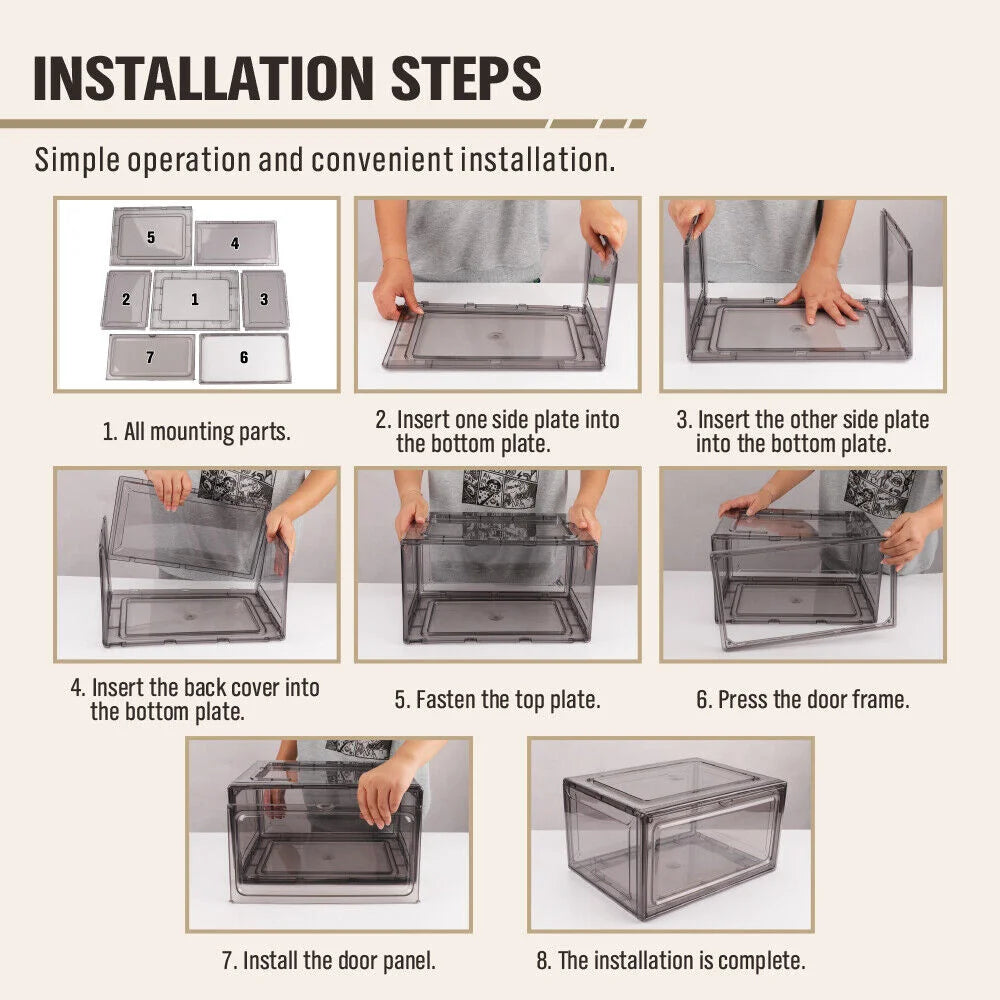 Shoe Box Sneaker Display Storage Case 20Pcs Premium Acrylic