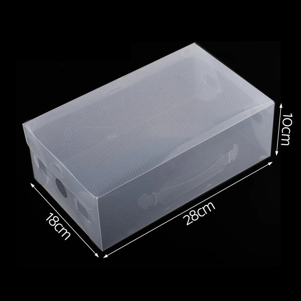 Shoe Box Storage Set of 20 Clear Foldable Transparent