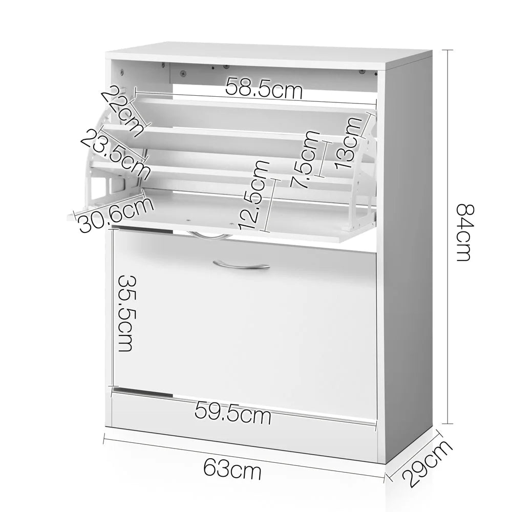 White 2 shoe cabinet for household use