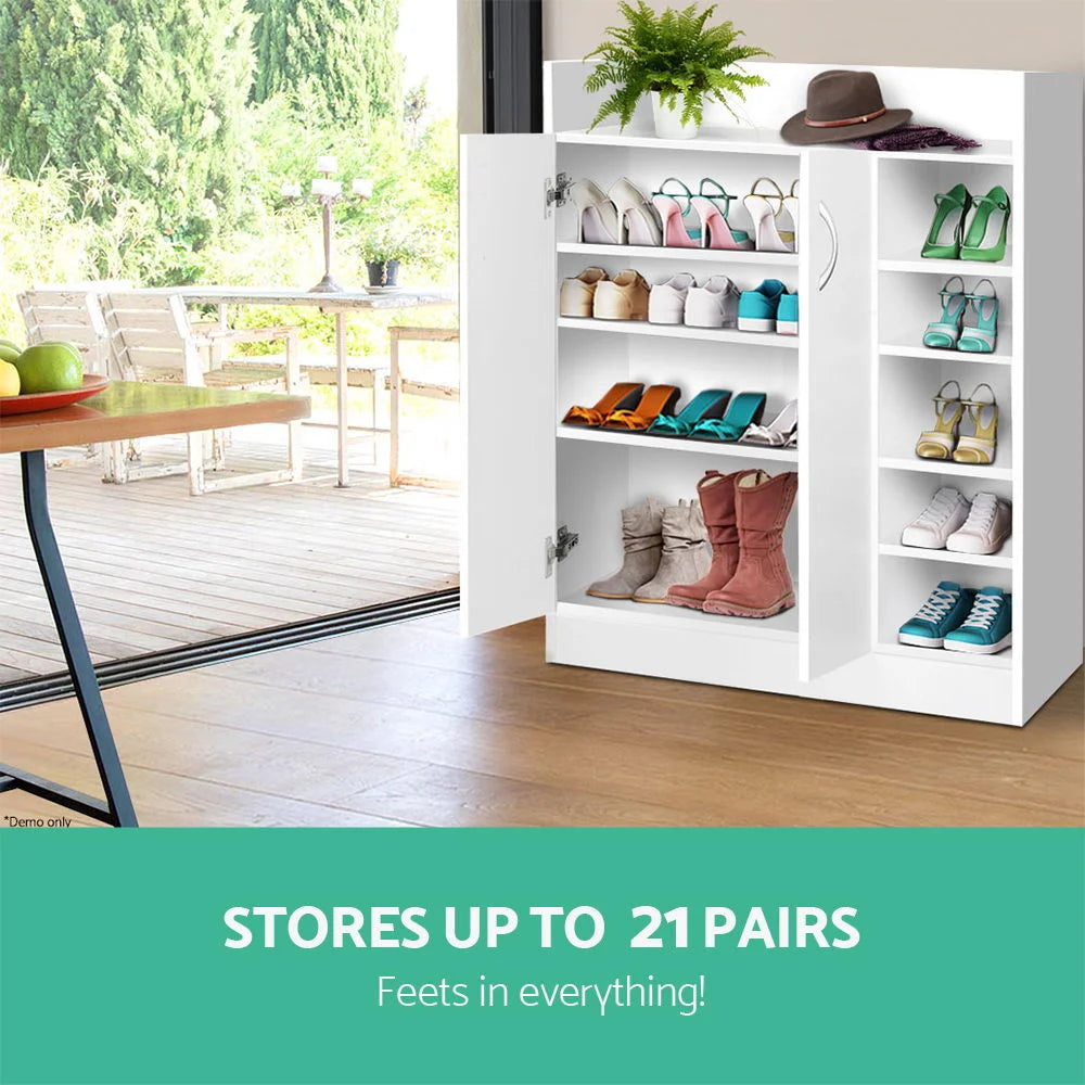 Shoe Cabinet 2-Door White - Storage