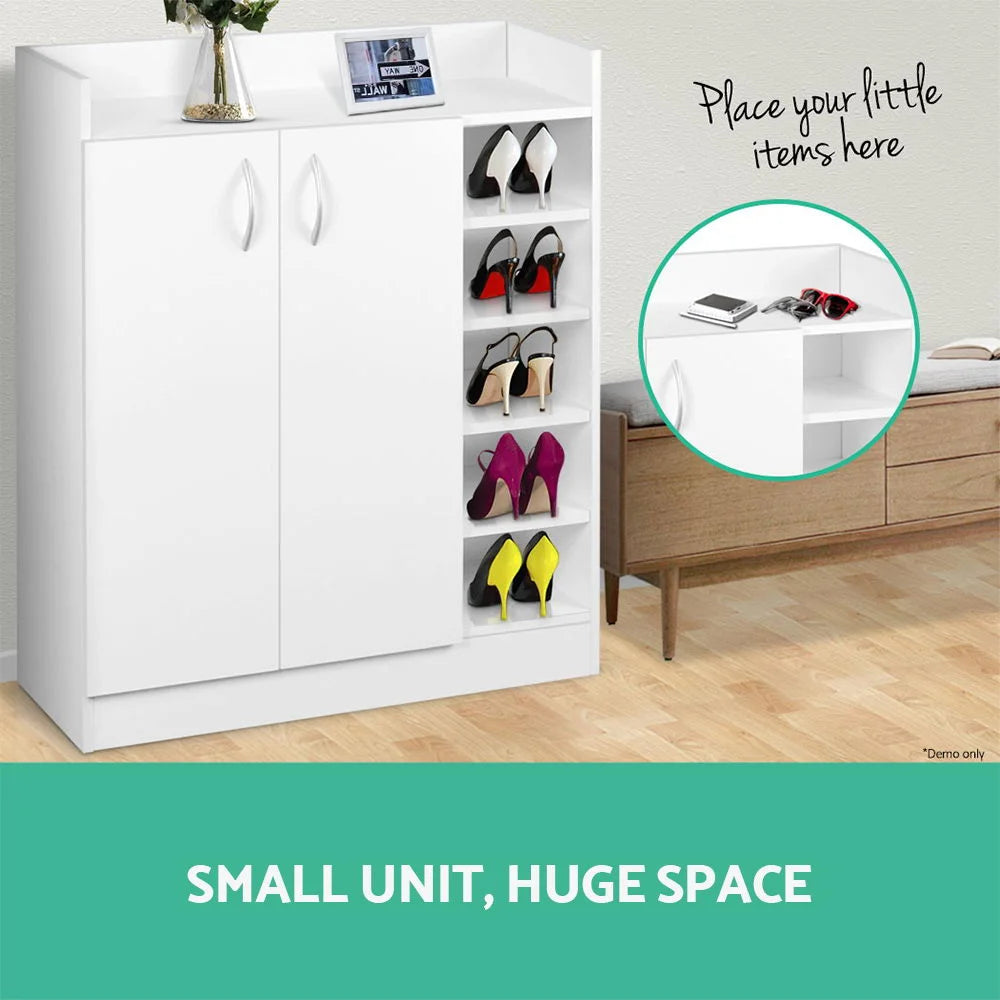 Shoe Cabinet 2-Door White - Storage