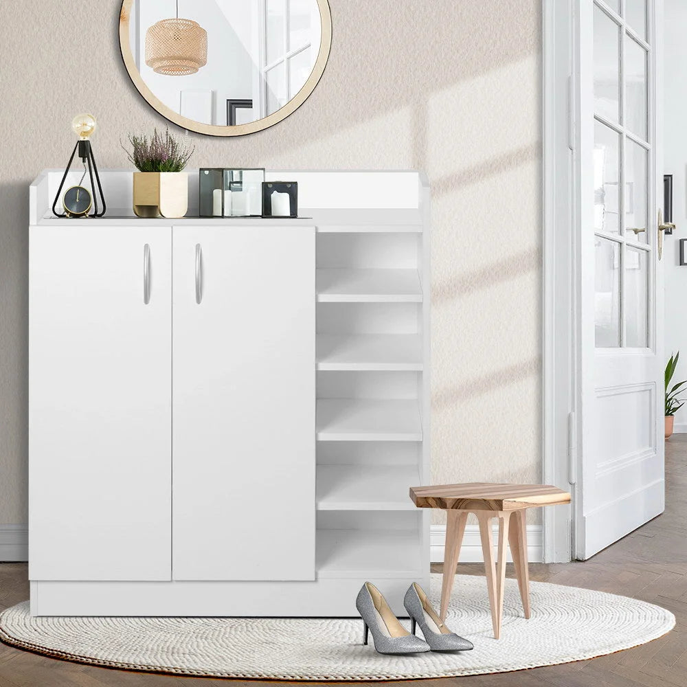 Shoe Cabinet 2-Door White - Storage