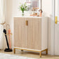 Shoe Cabinet 5-Tier with Geometric Pattern Doors