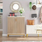 Shoe Cabinet 5-Tier with Geometric Pattern Doors