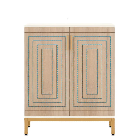 Shoe Cabinet 5-Tier with Geometric Pattern Doors