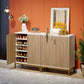 Shoe Cabinet 5-Tier with Geometric Pattern Doors