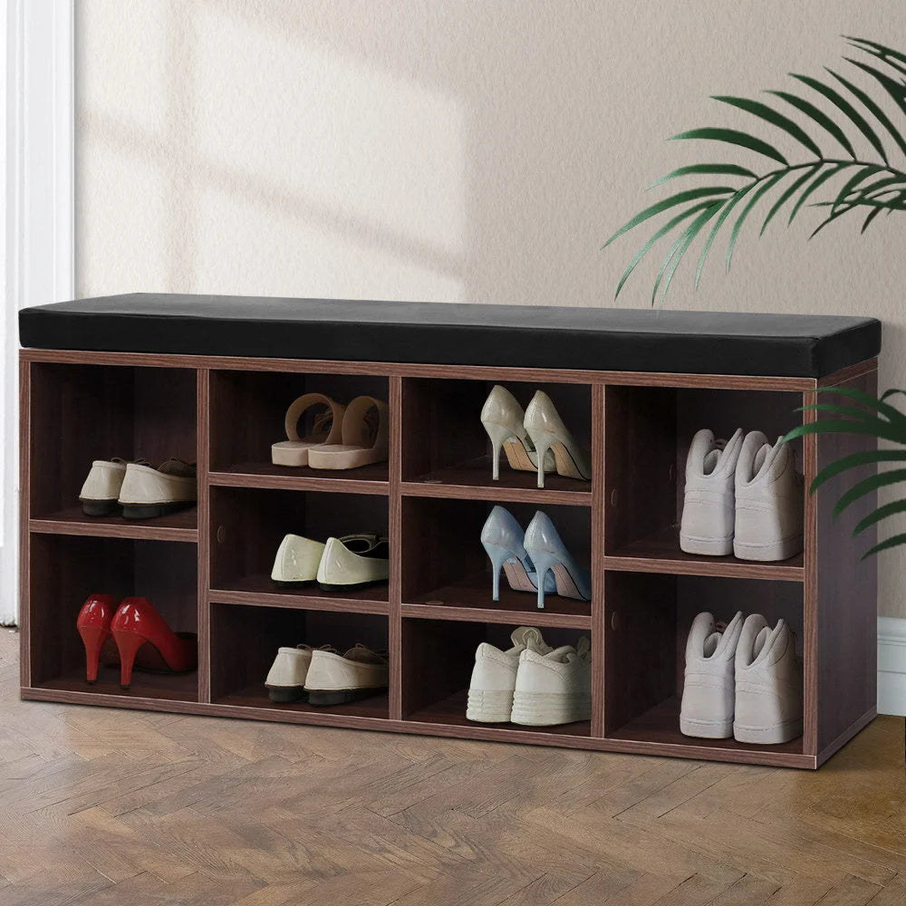 Walnut shoe storage cabinet