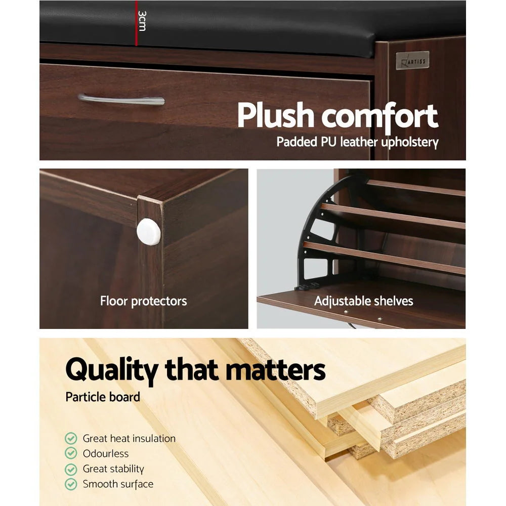 Shoe Cabinet Bench Shoes Storage Rack Organizer 15 Pairs