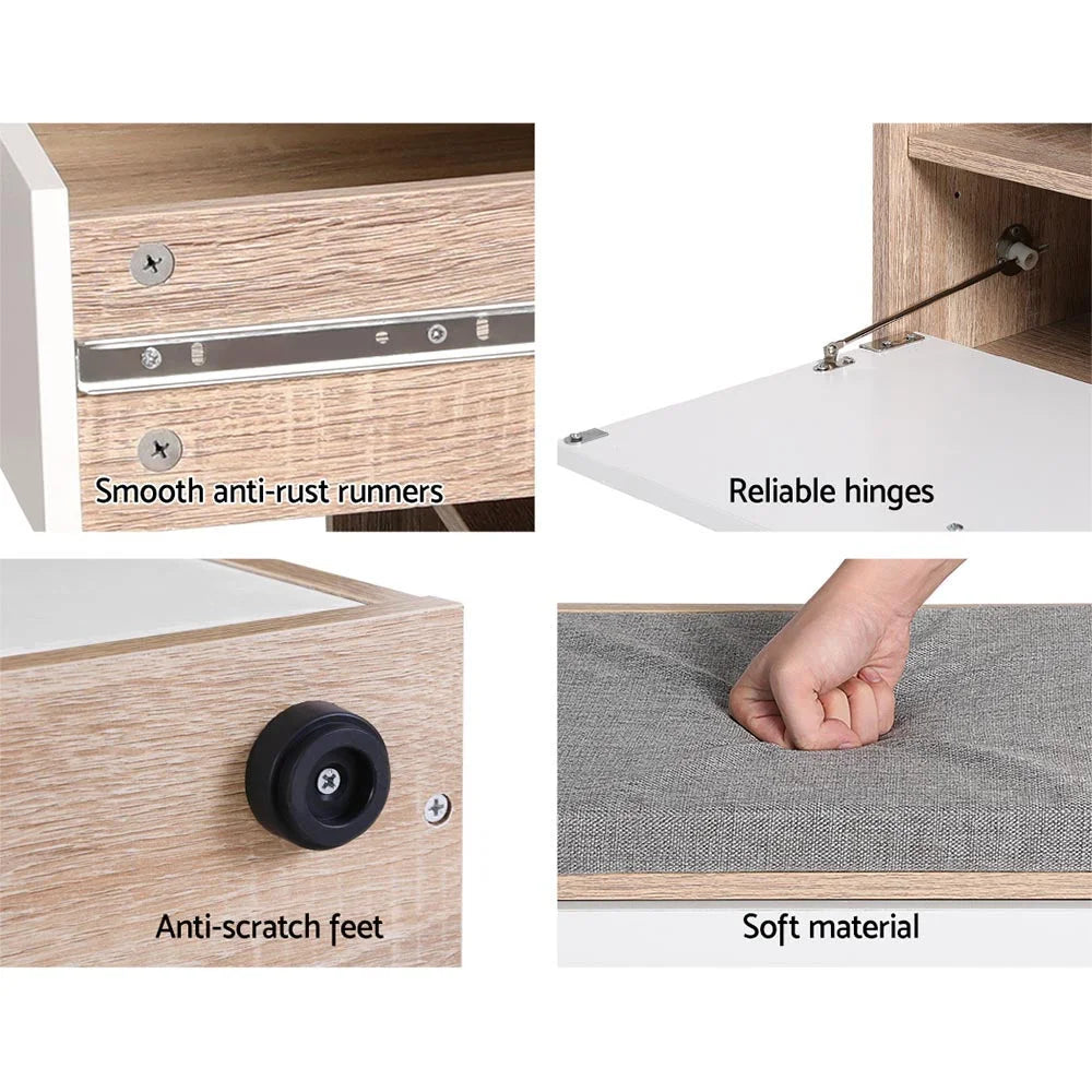 Shoe Cabinet Bench Storage Organiser Rack Fabric Seat