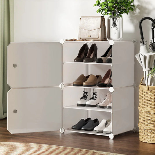 White storage cabinet with shoe diy box cube