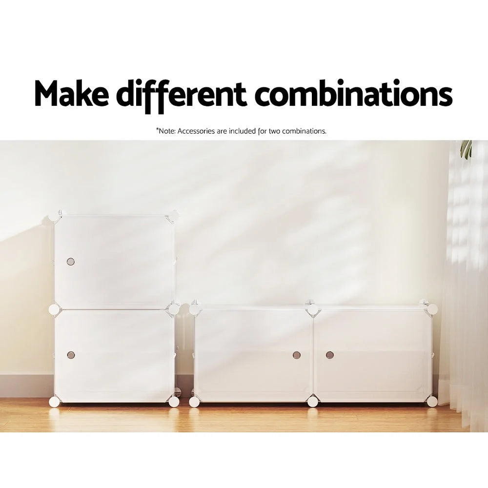 Shoe Cabinet DIY Box White Storage Cube Portable Organizer