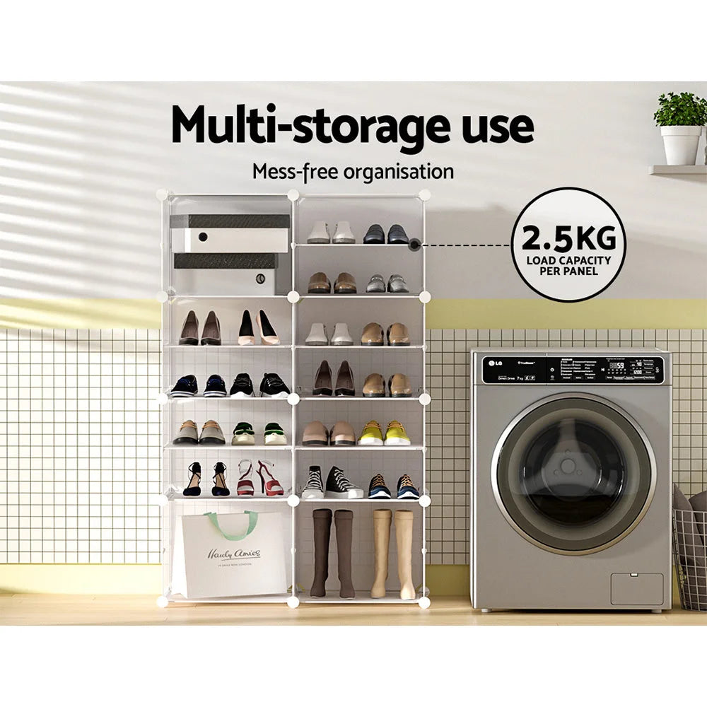 Shoe Cabinet DIY Storage Cube Shoe Box White Portable