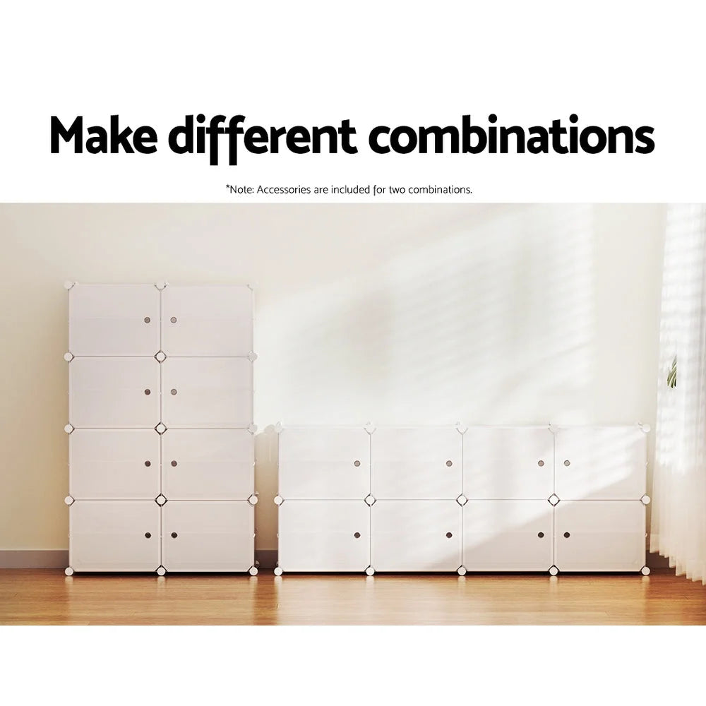 Shoe Cabinet DIY Storage Cube Shoe Box White Portable