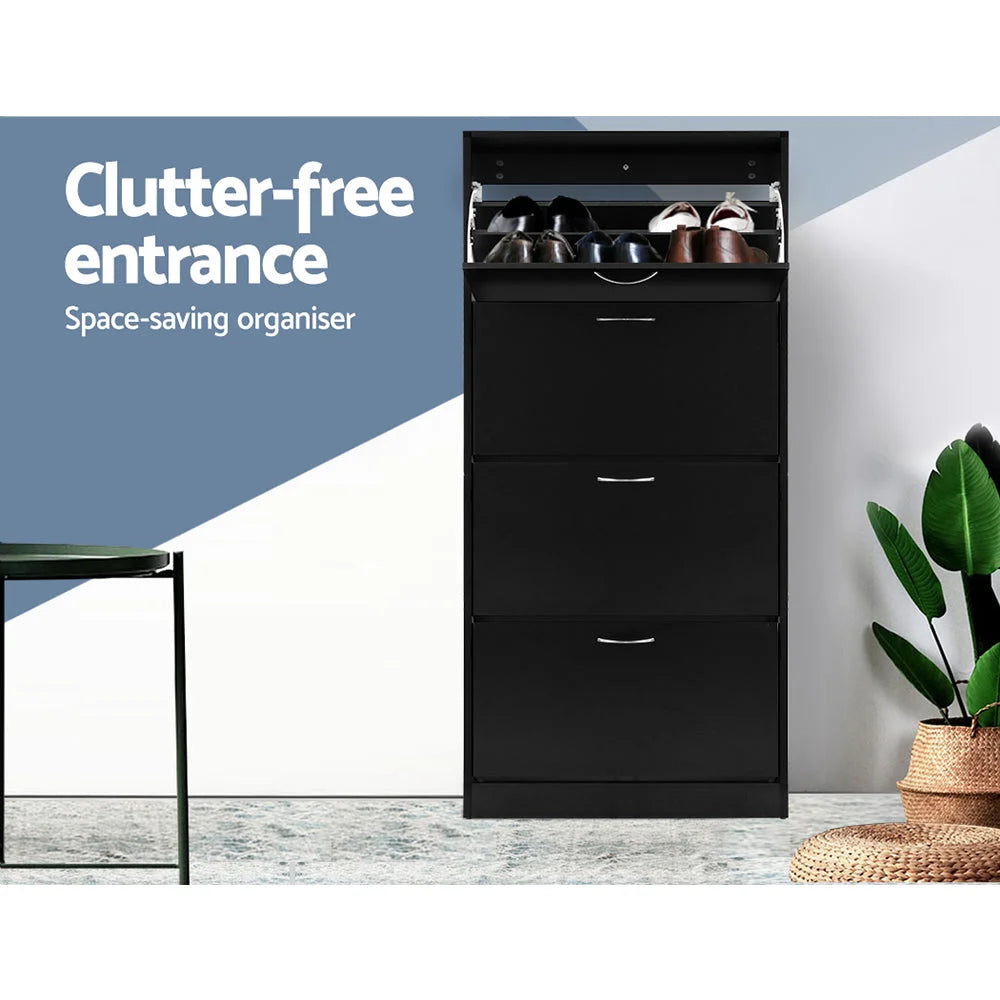 Shoe Cabinet Shoes Storage Rack Organiser 60 Pairs Black