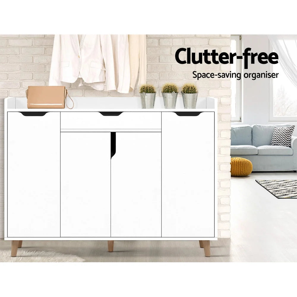 Shoe Cabinet Storage Rack 120cm Organiser Drawer Cupboard