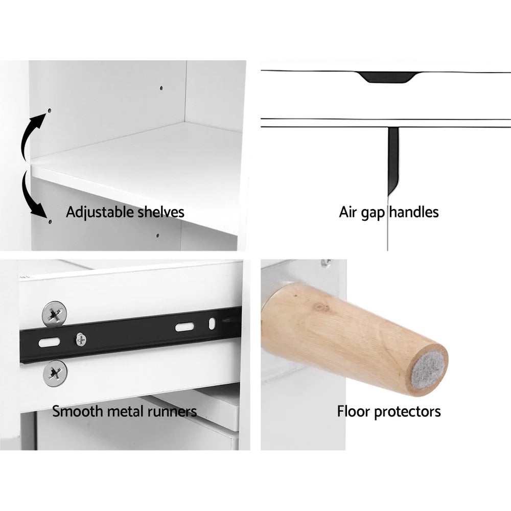 Shoe Cabinet Storage Rack 120cm Organiser Drawer Cupboard