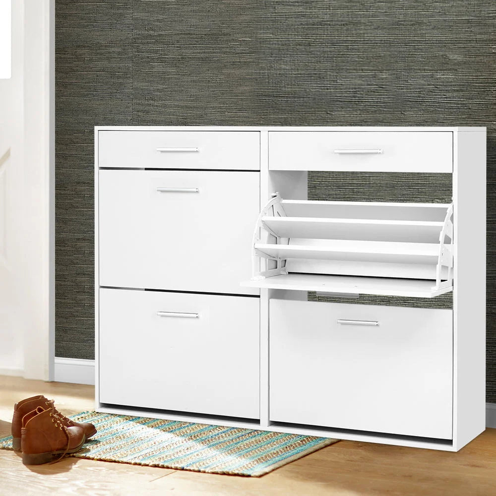 White shoe storage cabinet
