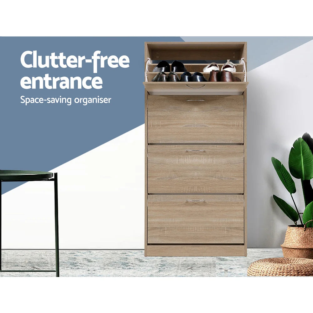 Shoe Cabinet Storage Rack Organiser 60 Pairs Wood Shelf