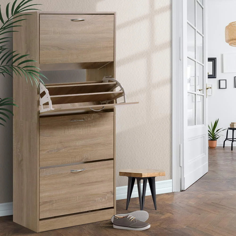 Shoe Cabinet Storage Rack Organiser 60 Pairs Wood Shelf