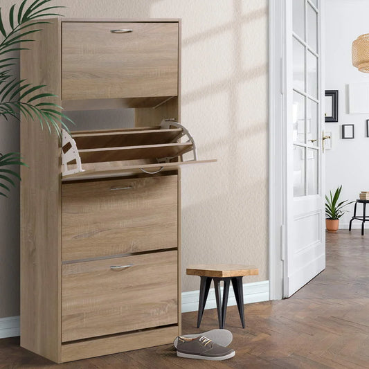 Shoe Cabinet Storage Rack Organiser 60 Pairs Wood Shelf