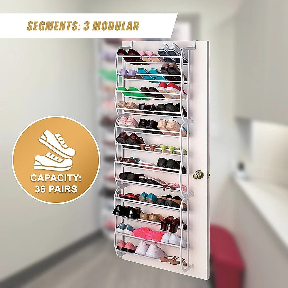 Shoe Holder Organiser Over the Door Hanging Shelf Rack