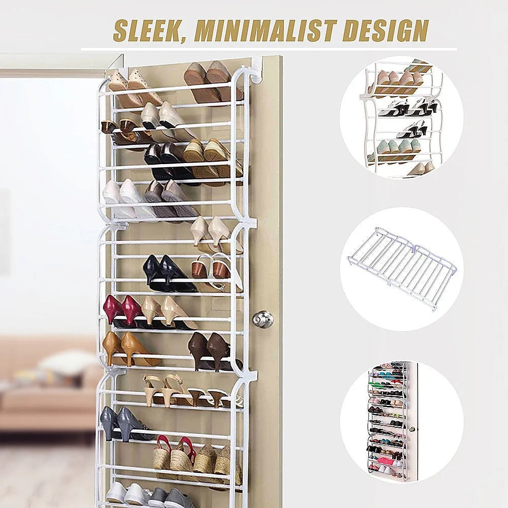 Shoe Holder Organiser Over the Door Hanging Shelf Rack