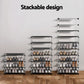 Shoe Rack 10-Tier 27 Pairs with Removable Cover - Black