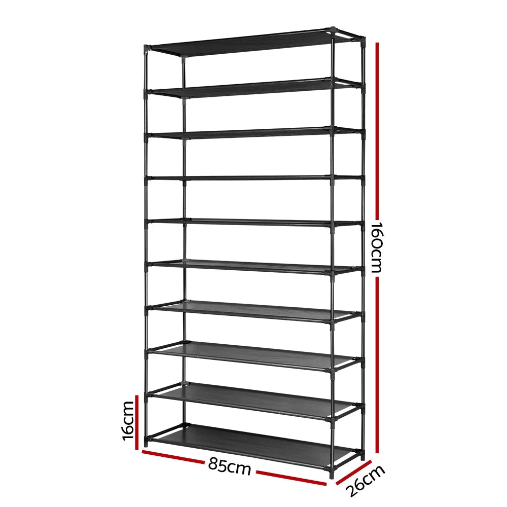 Black metal storage shelf