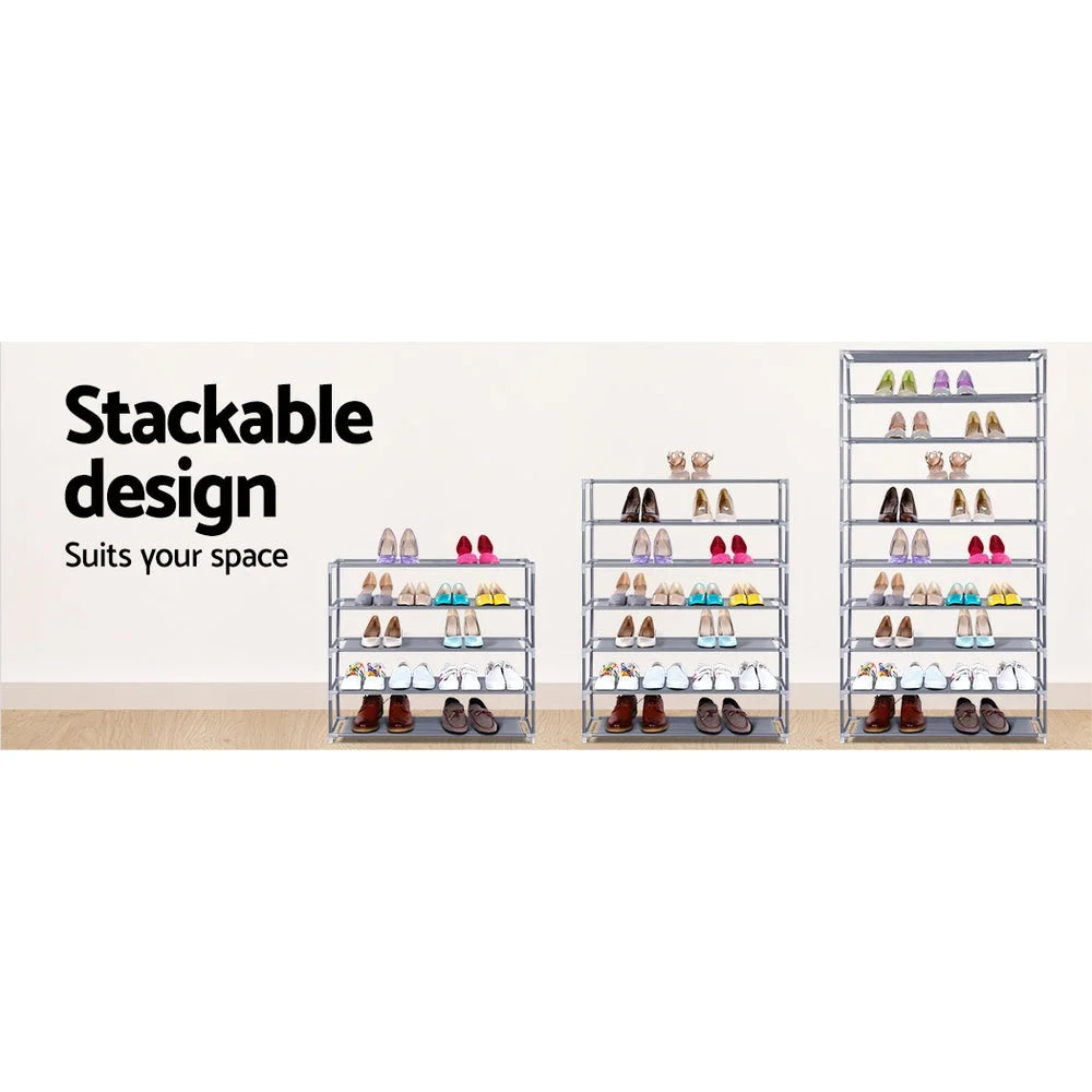 Shoe Rack 10-Tier Stackable Organizer - Fun in the Sun