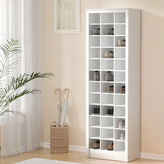 Shoe Rack 12-Tier Storage 36 Pairs - White - Furniture