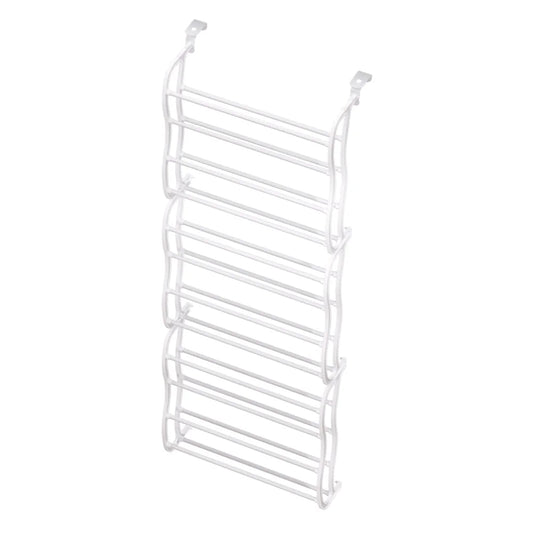White metal shoe storage rack